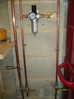 The inlet to the airline, another outlet and the final drain tube The inlet to the airline, another outlet and the final drain tube
